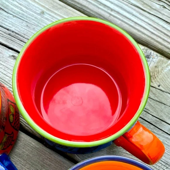 4 Pier 1 Owl Stacking Mugs In A Rack - Picture 5 of 15